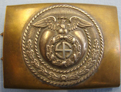 German SA (Sturmabteilungen) Two Piece Belt Buckle In Brass and With Silvered Fa Original WW2 German SA (Sturmabteilungen) Two Piece Belt Buckle In Brass and Wit Clothing