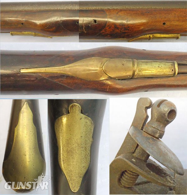  Tower British, Pre 1785, Tower, Short Land Pattern, 42 inch Barrel, Brown Bess .75 inch Calibre, Smooth Bore Musket with 4 ram Rod Tubes. Sn - 21851:4 Muzzleloader .75 Cal Muzzleloader Rifle