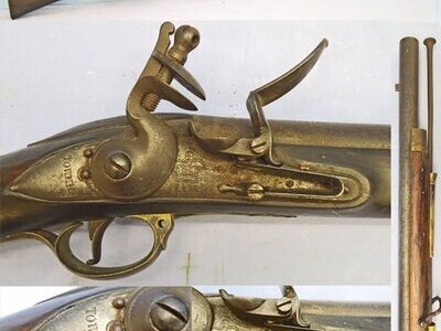 Tower British, Pre 1785, Tower, Short Land Pattern, 42 inch Barrel, Brown Bess .75 inch Calibre, Smooth Bore Musket with 4 ram Rod Tubes. Sn - 21851:4 Muzzleloader .75 Cal Muzzleloader Rifle
