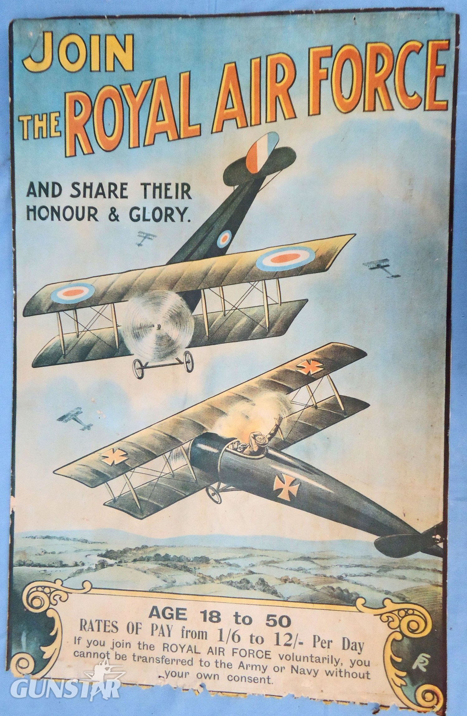 Original Framed WW1 British Government Royal Air Force Recruiting Poster By James Walker (Printers) Dublin. - 22602 Original Framed WW1 British Government Royal Air Force Recruiting Poster By James Walker (Printers) Dublin. - 22602 Antique & Militaria in 