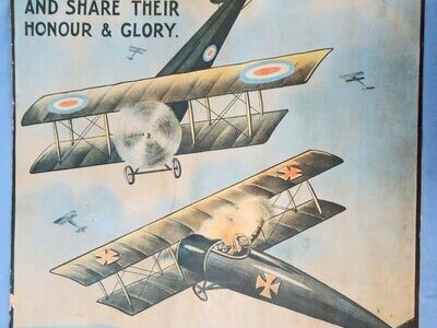 Original Framed WW1 British Government Royal Air Force Recruiting Poster By James Walker (Printers) Dublin. - 22602 Original Framed WW1 British Government Royal Air Force Recruiting Poster By James Walker (Printers) Dublin. - 22602 Antique & Militaria