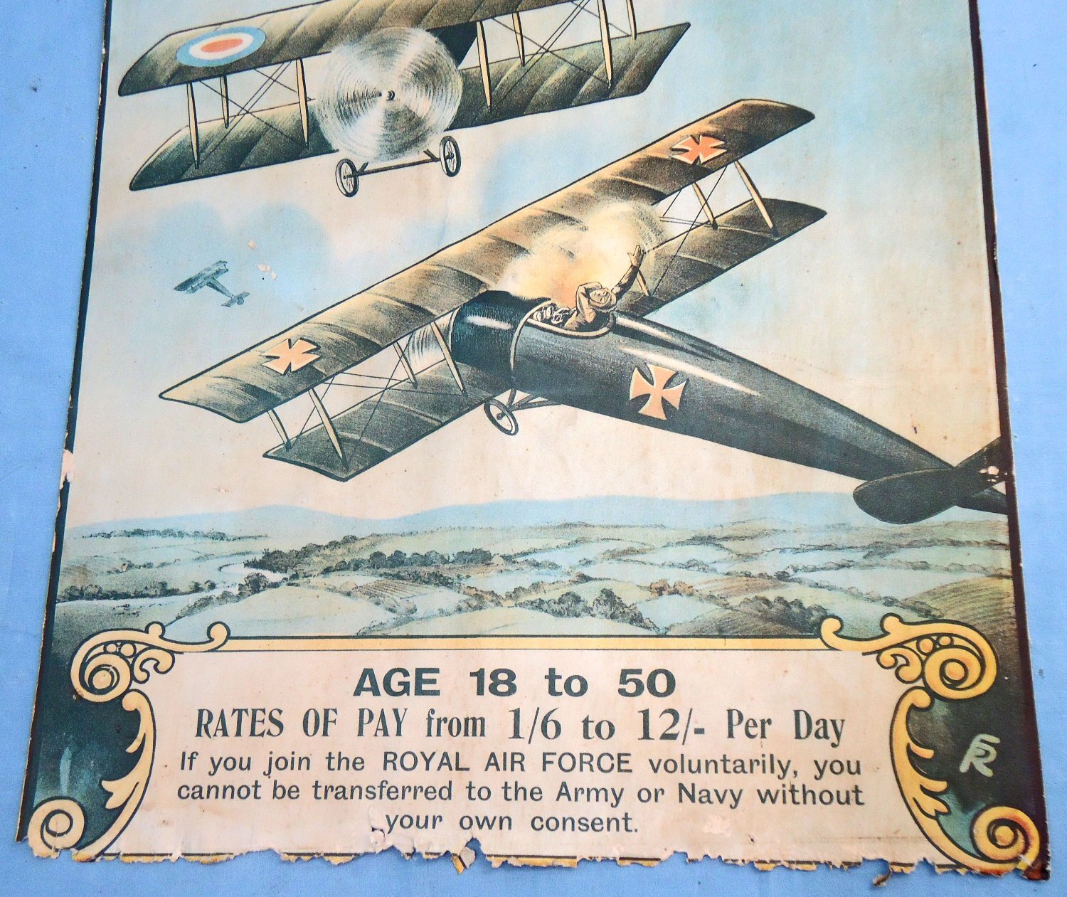  Original Framed WW1 British Government Royal Air Force Recruiting Poster By James Walker (Printers) Dublin. - 22602 Original Framed WW1 British Government Royal Air Force Recruiting Poster By James Walker (Printers) Dublin. - 22602 Antique & Militaria