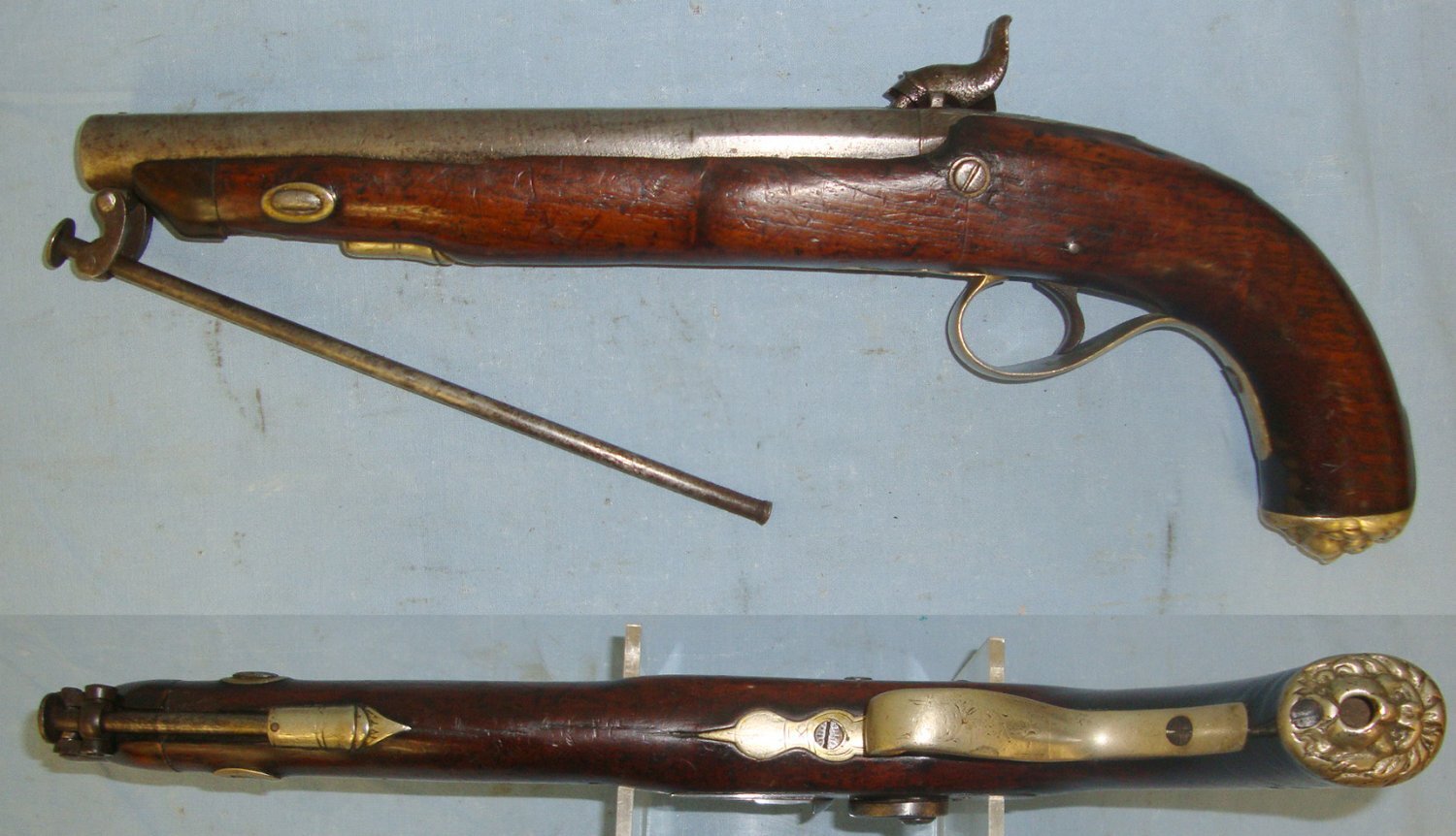  Victorian Era 2nd Scinde Irregular Horse Enfield Pattern .650 Carbine Calibre Percussion Cavalry Pistol Retailed By Garden London With Captive Steel Ram Rod & Brass Lion’s Head Butt Cap. Sn 22426:25 .65 Cal Muzzleloader Muzzleloader