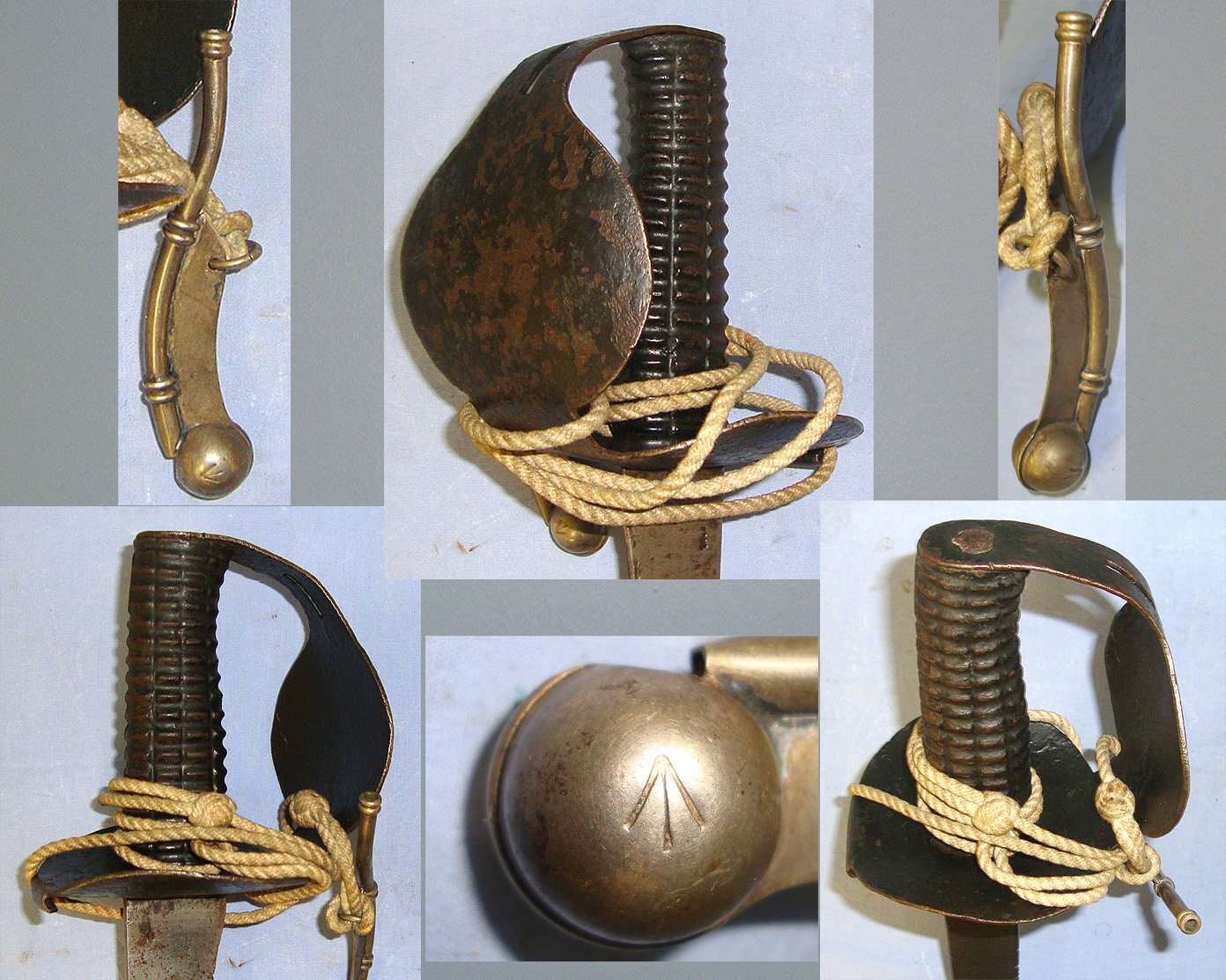 RARE**NAPOLEONIC WARS ERA**British 1804 Pattern Royal Navy Seaman’s Boarding Cutlass With Correct ‘Figure Of 8’ Guard Hilt, Rope Lanyard With WD Brass Boatswain's Call (or Bosun's Pipe) Attached. Sn 23174:31 Sword