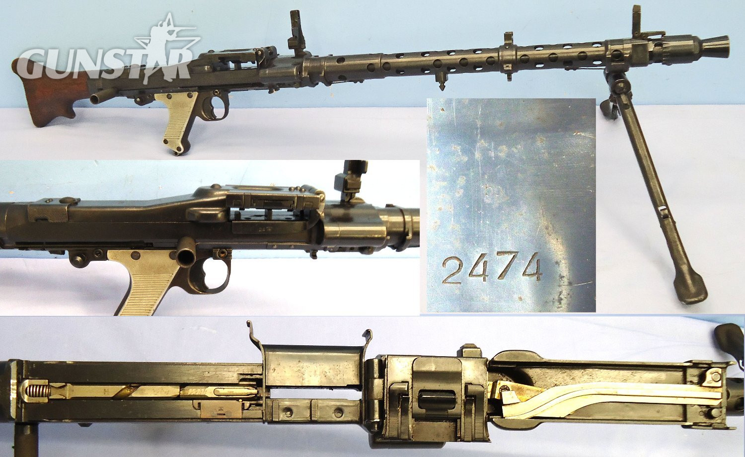 RARE** WW2, MG34 7.92mm, Machine Gun by bp (Otto Goessel u. Co., Glashuette in Sachsen, Dresden) Sn 23173 MG34 None  Machine Gun in 