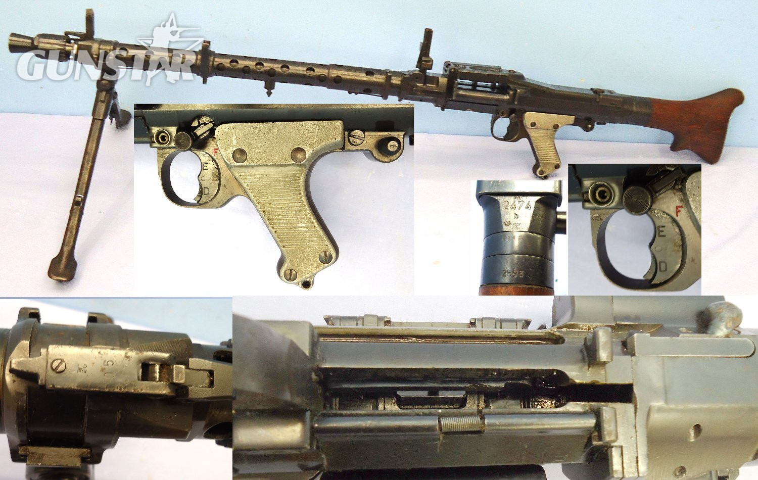 RARE** WW2, MG34 7.92mm, Machine Gun by bp (Otto Goessel u. Co., Glashuette in Sachsen, Dresden) Sn 23173 MG34 None  Machine Gun
