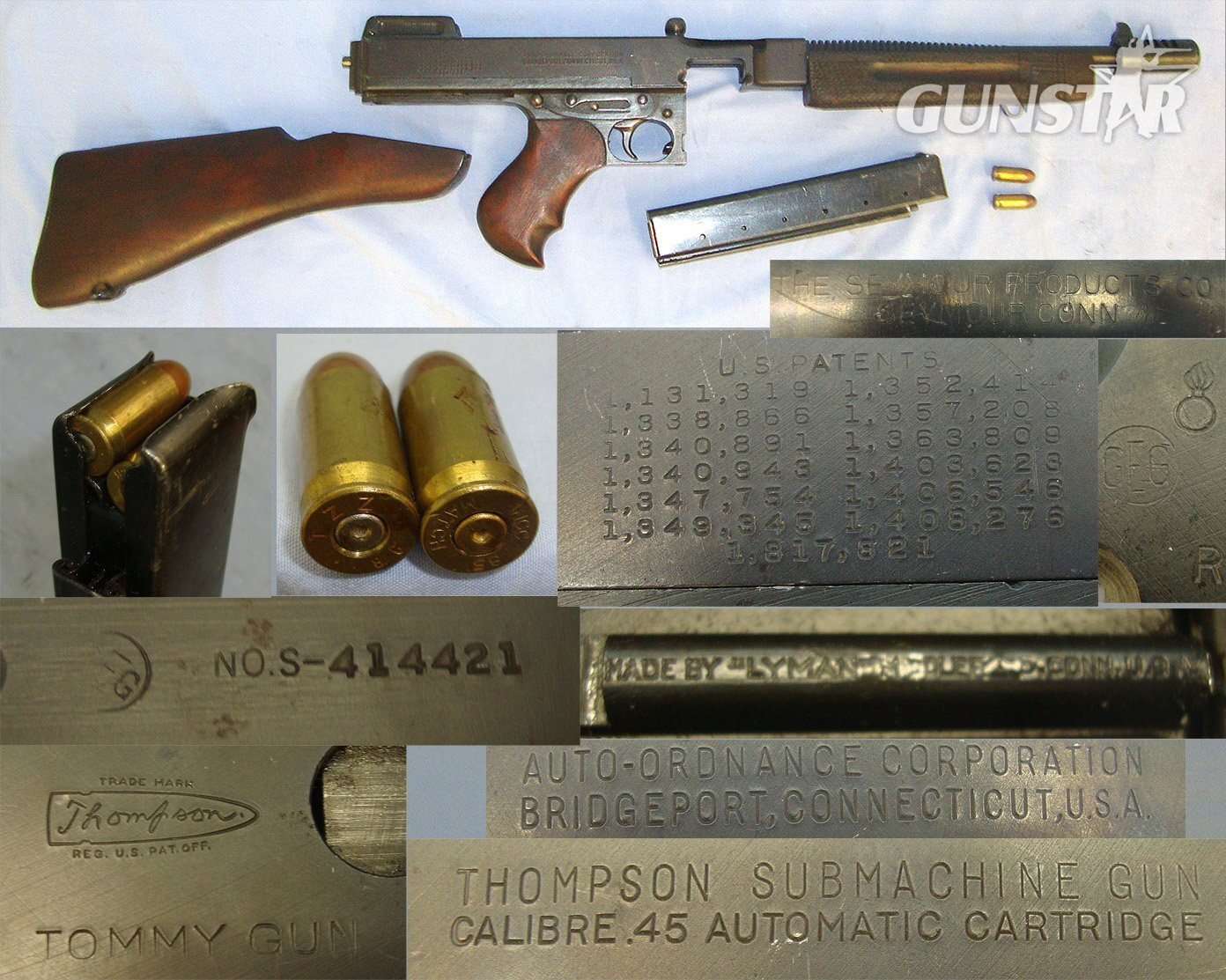 WW2 British WD Commando’s Thompson USA Model 1928 A1 Auto Ordnance Corp .45 ACP Calibre Sub Machine Gun Seymour Products Co’ 30 Round Stick Magazine, Sling Swivels Configured For Commando Use & 2 Inert Deactivated Rounds Of Ammunition**MOVING PARTS**  thompson None  Machine Gun