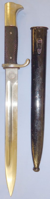 Nazi M98 Dress Bayonet By A Scarce Maker Gustav Spitzer, Solingen & Scabbard. BAYO 80. Bayonet
