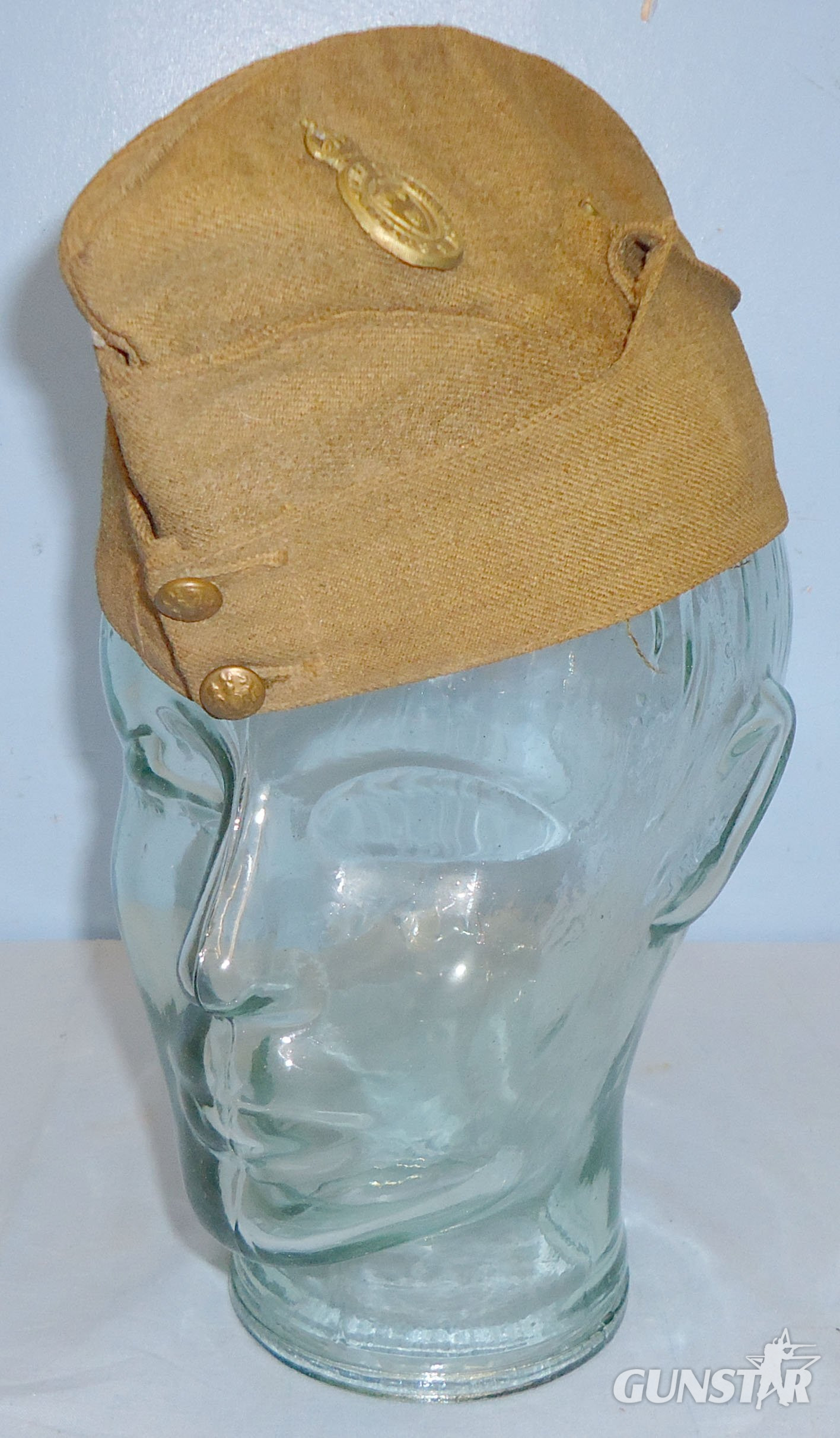 Rare* WWI/II Shropshire Yeomanry other Ranks Field Service/side Cap with Brass Kings Crown Badge. 22441:7. Rare* WWI/II Shropshire Yeomanry other Ranks Field Service/side Cap with Brass Kings Crown Badge. 22441:7.  Clothing in 