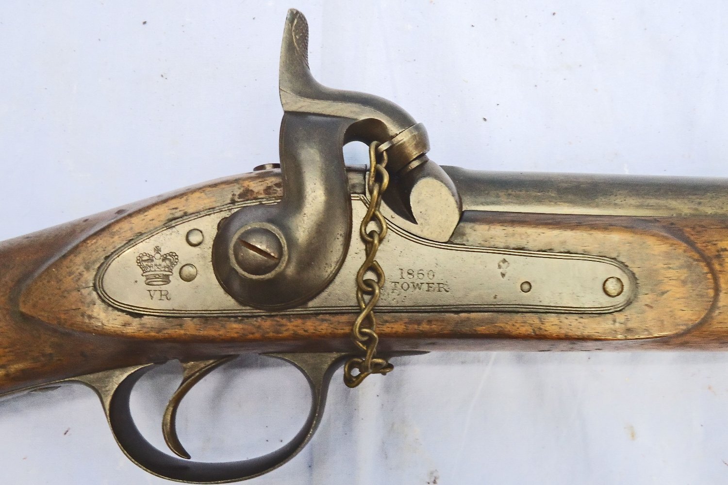 Tower RARE. Tower, 2 Band Enfield, Dated 1860, Sergeants Pattern 1858, Bar on Band, .577 Calibre Percussion Rifle. Sn - 22767 Single Shot .577 Rifle 