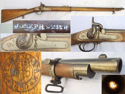 Tower RARE. Tower, 2 Band Enfield, Dated 1860, Sergeants Pattern 1858, Bar on Band, .577 Calibre Percussion Rifle. Sn - 22767 Single Shot .577 Rifle