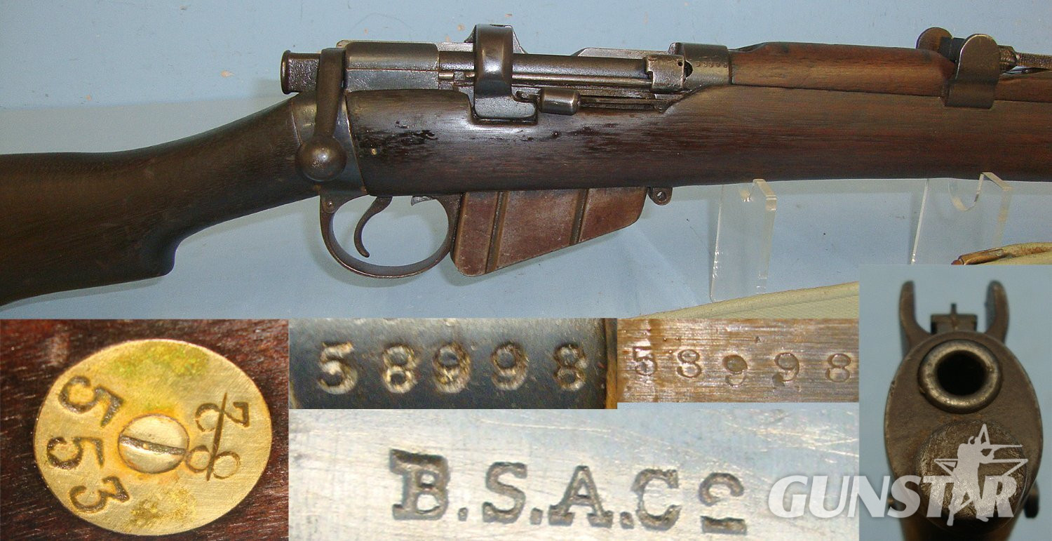 WW1 / WW2 Era British BSA Co. Contract Lee Enfield Short Magazine SMLE No.1 MK III .303 Calibre Rifle & Sling With WW1 1918 Dated WD Wilkinson 1907 Pattern Bayonet & Scabbard** UK DEACTIVATION COCKS & DRY FIRES** D 6055 Bolt Action None Rifle