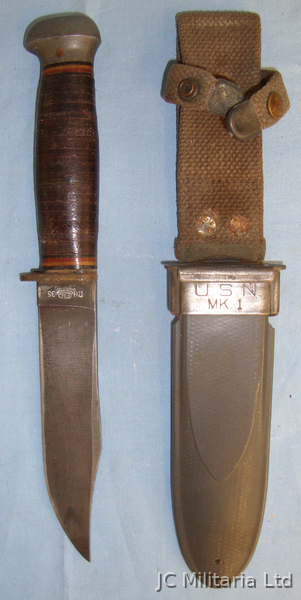 WW2 Era U.S.N. Marl 1 Fighting Knife and United States Navy (U.S.N.)  Mk1 Plasti Knive in 