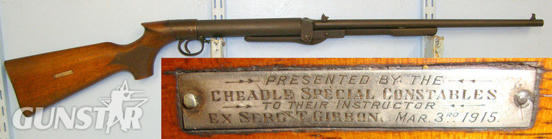 BSA With WW1 Dated Silver Presentation Stock Plate Engraved ‘Presented By The Cheadle Special Constables To Their Instructor Ex Sergt Gibbon Mar 3rd 1915’ .177 in 
