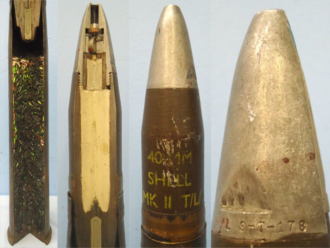  INERT DEACTIVATED. Unfired WW2 1944 Dated ¾ Sectioned 40mm Bofors QF 40 mm Mark  INERT DEACTIVATED. Unfired WW2 1944 Dated ¾ Sectioned 40mm Bofors QF 40 mm Mark  Antique & Militaria