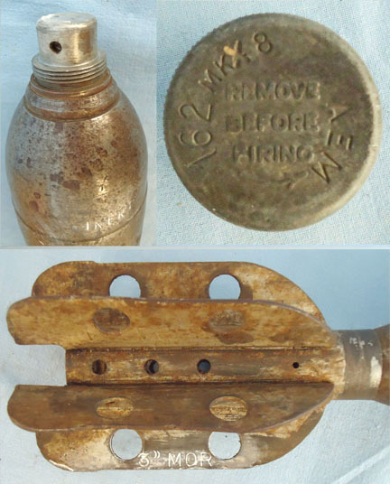  INERT DEACTIVATED. Unfired Original 1952 Dated British 3 Inch High Explosive Drill Mortar. Sn - 19615 INERT DEACTIVATED. Unfired Original 1952 Dated British 3 Inch High Explosive Drill Mortar. Sn - 19615  Other Ammunition