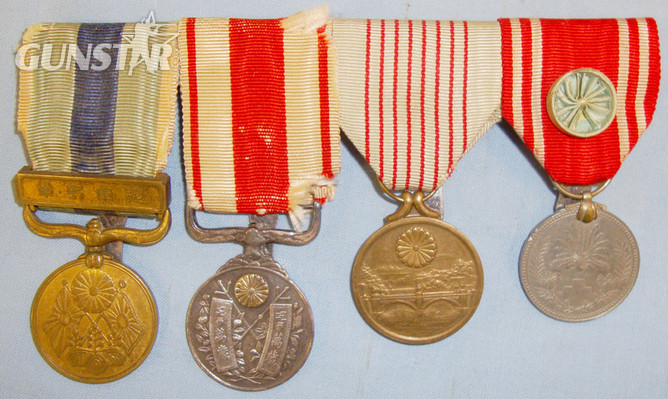 Unique* Mounted for wear, Japanese Medal Group (4 Medals) from the Estate of Major W Rawlings I.A.O.C.  M 379. Unique* Mounted for wear, Japanese Medal Group (4 Medals) from the Estate of Major W Rawlings I.A.O.C.  M 379. Other Accessory in 