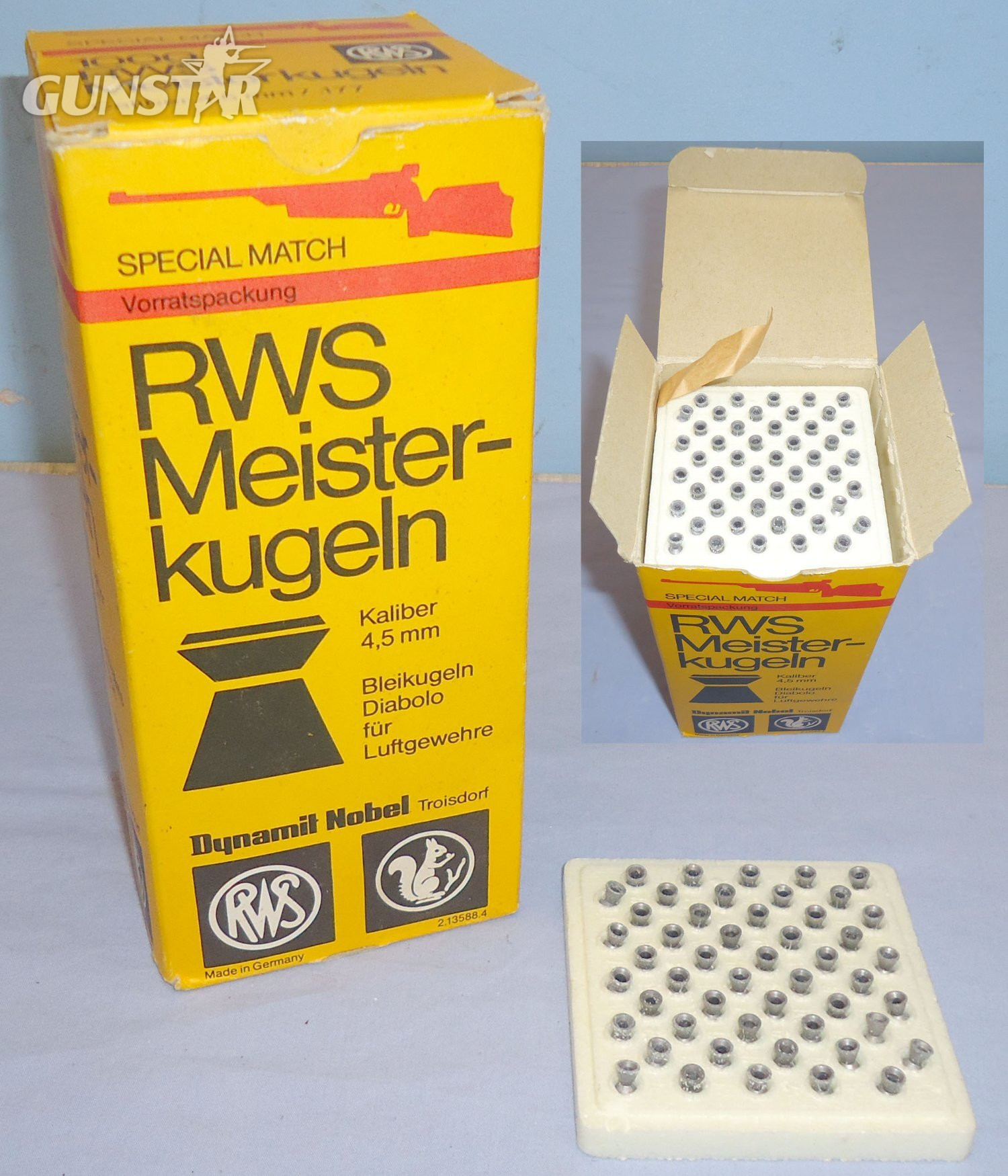 Rare/Vintage* Boxed RWS Meister-Kugeln .177 Special Match pellets 20 x 50 Competition Trays (1000 pellets). MISC 1003. Rare/Vintage* Boxed RWS Meister-Kugeln .177 Special Match pellets 20 x 50 Competition Trays (1000 pellets). MISC 1003.   Pellets & BB’s in 