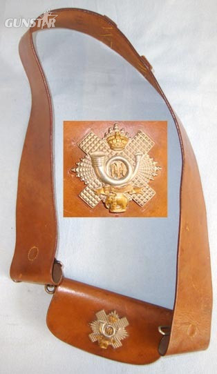 Scottish Highland Light Infantry Leather Cross Belt & Pouch With King’s Crown Si Scottish Highland Light Infantry Leather Cross Belt & Pouch With King’s Crown Si Other Accessory in 