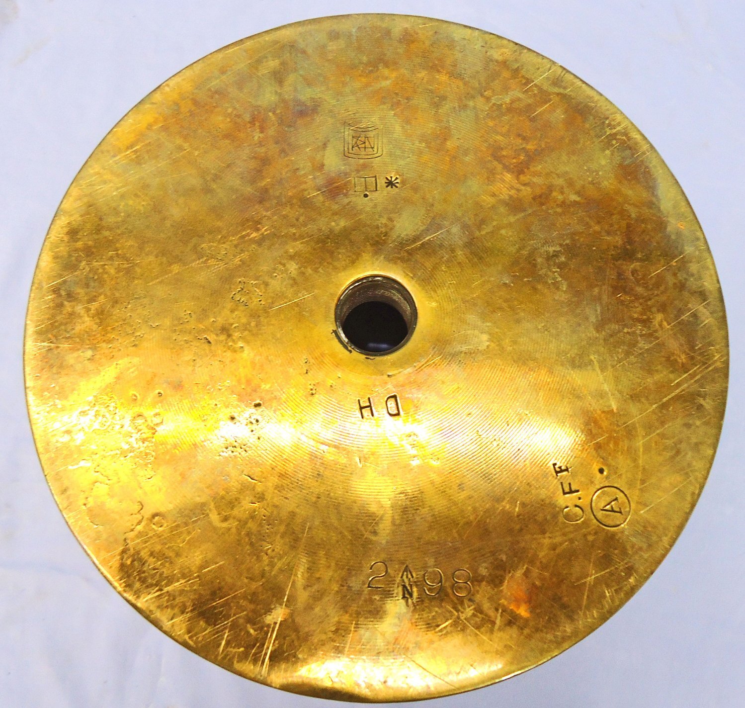 DEACTIVATED INERT. British, 1898 Dated, 6 inch Q.F. Coast Gun Brass Separate Loading Cartridge Case. O 2424 DEACTIVATED INERT. British, 1898 Dated, 6 inch Q.F. Coast Gun Brass Separate Loading Cartridge Case. O 2424 Various Other Ammunition