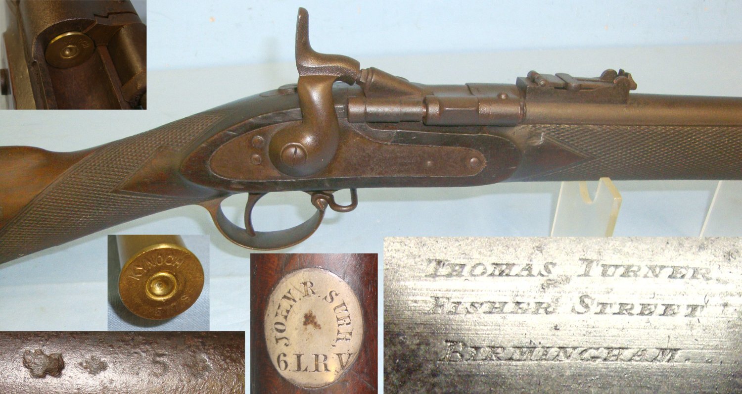T. Turner & Sons To ‘JOHN R. SURR 6 LRV’(6th Battalion Lancashire Rifle Volunteers) & 1 Inert Deactivated Round. Sn 22351 Single Shot .577 Snider Rifle
