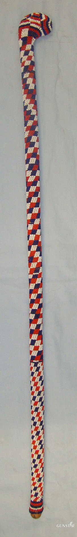  WW1 Turkish / Ottoman Prisoner Of War Hand Made Beaded Walking Stick. Sn 21566  Antique & Militaria