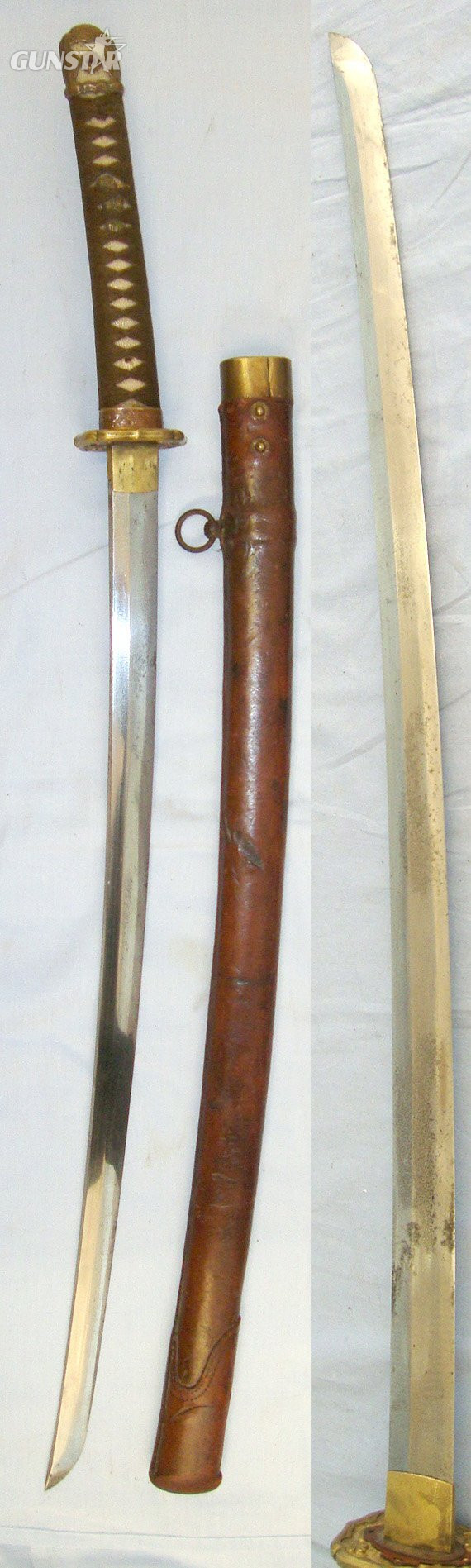  WW2 Japanese Army Officer’s Type 98 Shin Gunto Seki Arsenal Sword with Smith Signature ‘NOSHU SEKI JU HATTORI MASA HIRO SAKU’, Scabbard with Leather War Service Cover & Expert Assessment. Sn 20599  Sword