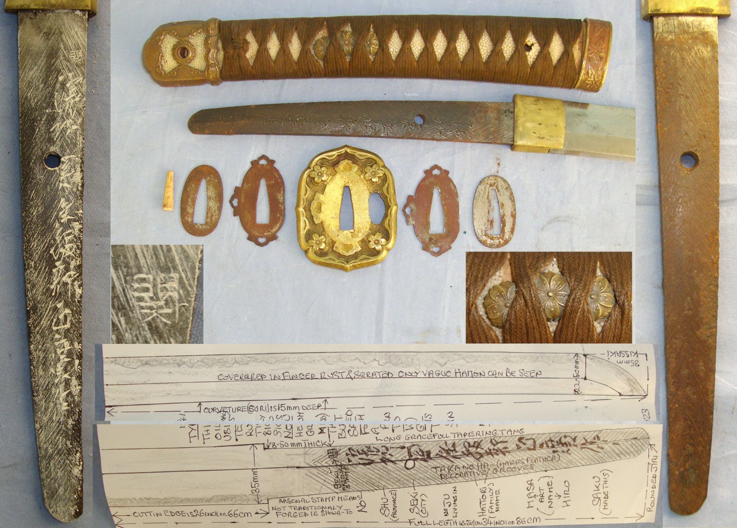 WW2 Japanese Army Officer’s Type 98 Shin Gunto Seki Arsenal Sword with Smith Signature ‘NOSHU SEKI JU HATTORI MASA HIRO SAKU’, Scabbard with Leather War Service Cover & Expert Assessment. Sn 20599  Sword