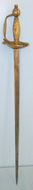 C1750 French Form Child Size Small Court Sword With Ornate Brass Hilt Sword