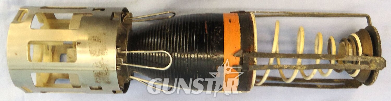 INERT DEACTIVATED. BL755 Anti-Tank & Runway Cratering Bomblet, Stand Off Assembly, Arming Vane & Tail Fin. - O 2118 INERT DEACTIVATED. BL755 Anti-Tank & Runway Cratering Bomblet, Stand Off Assembly, Arming Vane & Tail Fin. - O 2118  Other Ammunition - {CATEGORY}