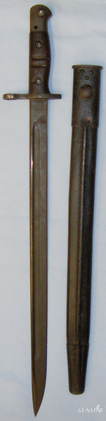 Very Rare* Unit Marked Indian Regiment False Edge ‘P 1917’ Bayonet & Leather Scabbard. 3421 Bayonet in 