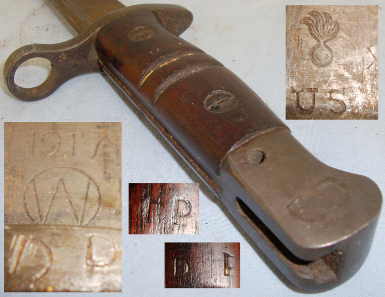Very Rare* Unit Marked Indian Regiment False Edge ‘P 1917’ Bayonet & Leather Scabbard. 3421 Bayonet