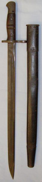  Very Rare* Unit Marked Indian Regiment False Edge ‘P 1917’ Bayonet & Leather Scabbard. 3421 Bayonet