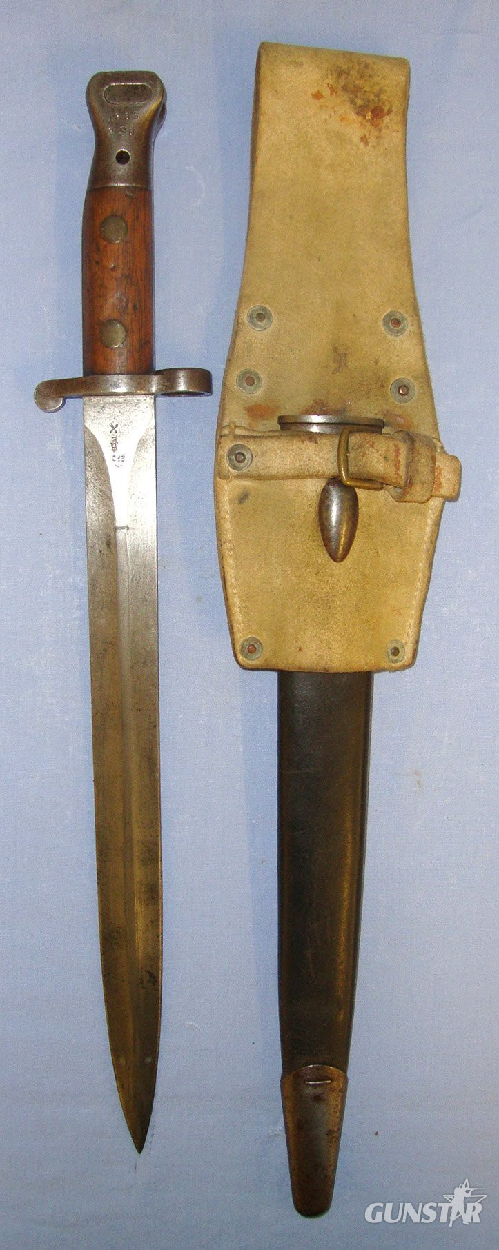BOER WAR ERA**MATCHING NUMBERS**1899 British WD Enfield 1888 Pattern Mark 2 Lee Metford Rifle Bayonet Regiment Marked ‘2 SH’ To The King’s Shropshire Light Infantry, Scabbard & Slade Wallace Buff Leather Frog. Sn 21917 Bayonet in 