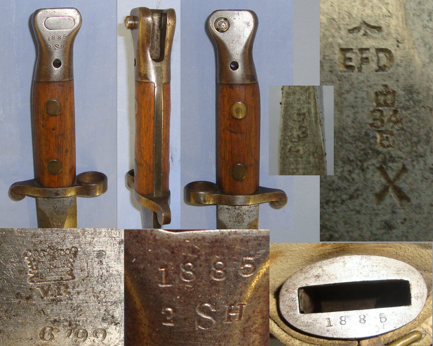 BOER WAR ERA**MATCHING NUMBERS**1899 British WD Enfield 1888 Pattern Mark 2 Lee Metford Rifle Bayonet Regiment Marked ‘2 SH’ To The King’s Shropshire Light Infantry, Scabbard & Slade Wallace Buff Leather Frog. Sn 21917 Bayonet