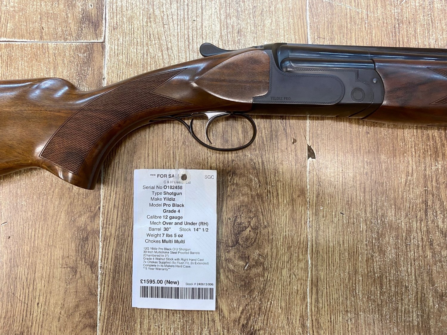 {CATEGORY} - Yildiz Pro Black Grade 4 Over and Under 12 Bore/gauge in 