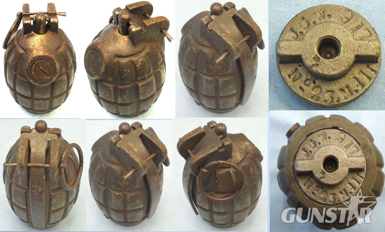INERT DEACTIVATED. WW1 1917 Dated No.23 MK llI Mills Hand Grenade by J.G.W. (James Gibbons, Wolverhampton). O 2220 INERT DEACTIVATED. WW1 1917 Dated No.23 MK llI Mills Hand Grenade by J.G.W. (James Gibbons, Wolverhampton). O 2220 Various Other Ammunition in 