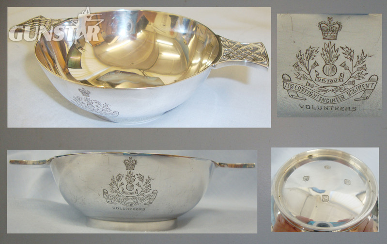 A 1975 Silver Regimental Scottish Drinking Cup To Scottish Volunteer Engineer Regiment. Sn:11355. A 1975 Silver Regimental Scottish Drinking Cup To Scottish Volunteer Engineer Regiment. Sn:11355. Other Accessory in 