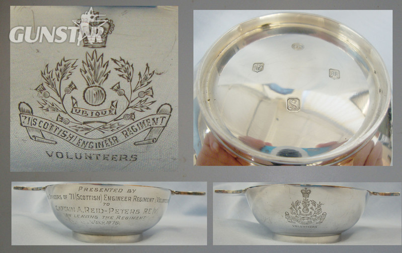  A 1975 Silver Regimental Scottish Drinking Cup To Scottish Volunteer Engineer Regiment. Sn:11355. A 1975 Silver Regimental Scottish Drinking Cup To Scottish Volunteer Engineer Regiment. Sn:11355. Other Accessory