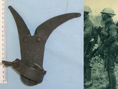 RARE**WW1 Battle Of The Somme Battlefield Recovered British Trench Warfare Barbed Wire Breaker / Cutter For Attachment To S.M.L.E Rifles. MISC 821  Antique & Militaria