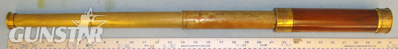 Bottomley, 11 Billiter St., London 3 Draw Brass Telescope With Rosewood Barrel, Brass Lens Cap & Sliding Eye Piece  Sight & Optic in 