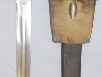 British 1903 Un-converted Pattern Bayonet Land MkI Scabbard and Frog Manufactured by Mole. 21431. Bayonet