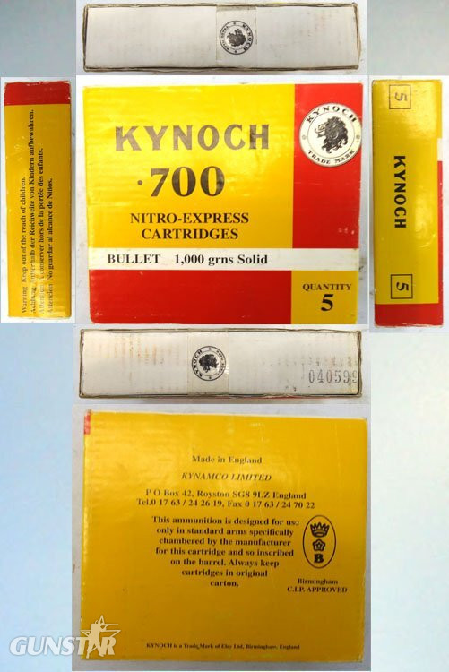  Holland & Holland 700 Nitro Express (17.8×89R), (700 H&H (Holland & Holland)) Big Game Round & Kynoch Box. Sn - 22787:16  Other Ammunition