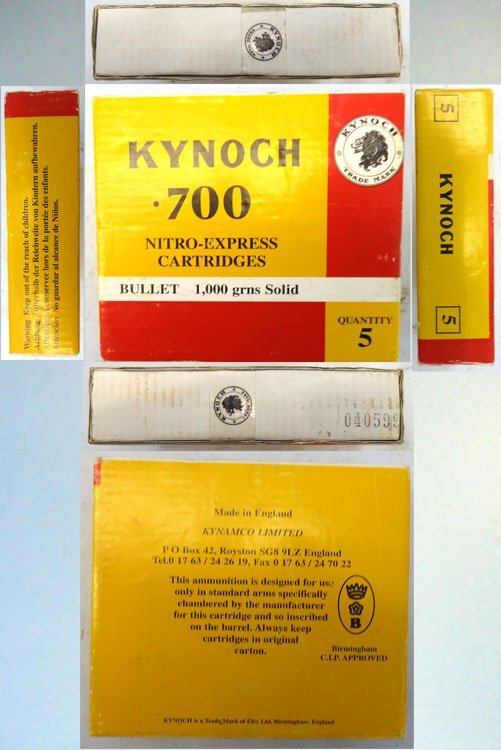  Holland & Holland 700 Nitro Express (17.8×89R), (700 H&H (Holland & Holland)) Big Game Round & Kynoch Box. Sn - 22787:16  Other Ammunition