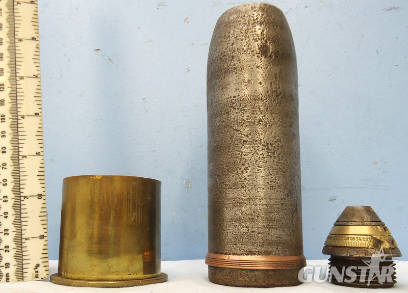  INERT DEACTIVATED. Unfired, German WW1, 1916 Dated 6cm S Bts K L/21. (60x64R) Boat Gun High Explosive (HE) Round. - O 1824 INERT DEACTIVATED. Unfired, German WW1, 1916 Dated 6cm S Bts K L/21. (60x64R) Boat Gun High Explosive (HE) Round. - O 1824  Other Ammunition