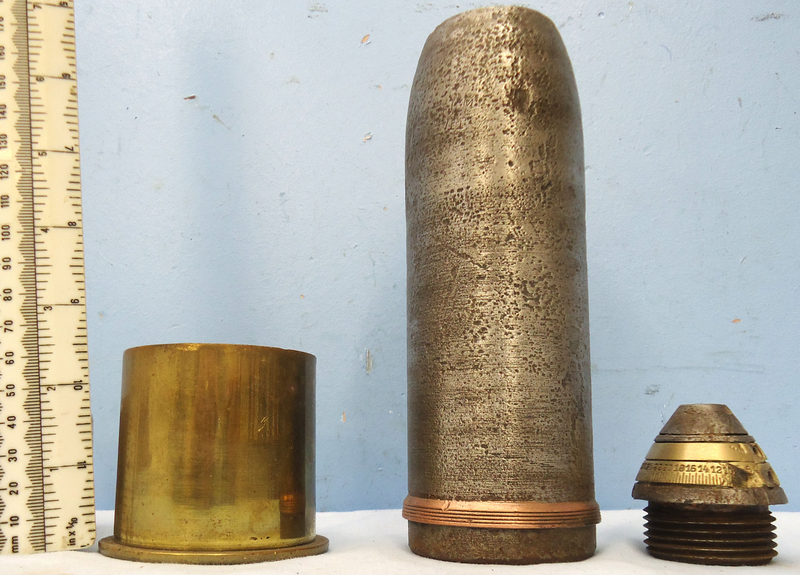  INERT DEACTIVATED. Unfired, German WW1, 1916 Dated 6cm S Bts K L/21. (60x64R) Boat Gun High Explosive (HE) Round. - O 1824 INERT DEACTIVATED. Unfired, German WW1, 1916 Dated 6cm S Bts K L/21. (60x64R) Boat Gun High Explosive (HE) Round. - O 1824  Other Ammunition