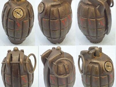 INERT DEACTIVATED. WW2, 1944 Dated, Mills No 36M MK1, Hand Grenade. - O 2107 Mills No 36M MK1, Hand Grenade. - O 2107  Other Ammunition