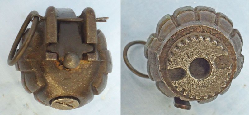 INERT DEACTIVATED. WW2, 1944 Dated, Mills No 36M MK1, Hand Grenade. - O 2107 Mills No 36M MK1, Hand Grenade. - O 2107  Other Ammunition