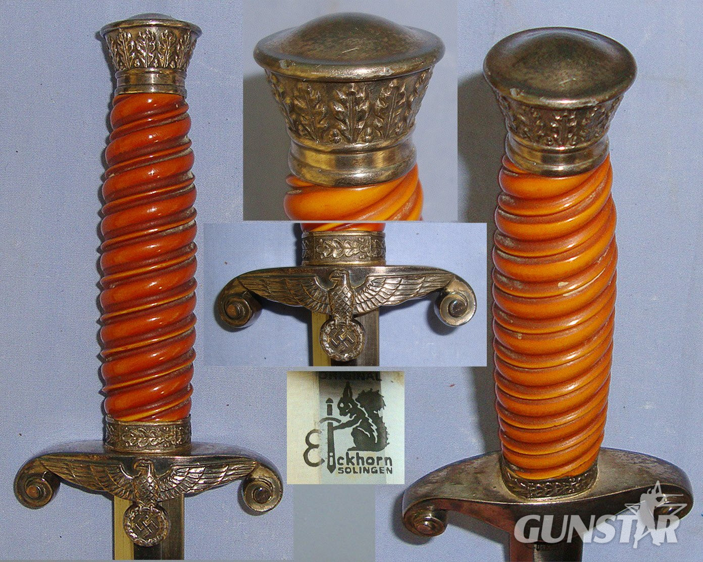 WW2 Era 1935 Pattern Nazi German Army Officer's Dagger By Eickhorn Solingen And Scabbard. Sn 23106 Knive