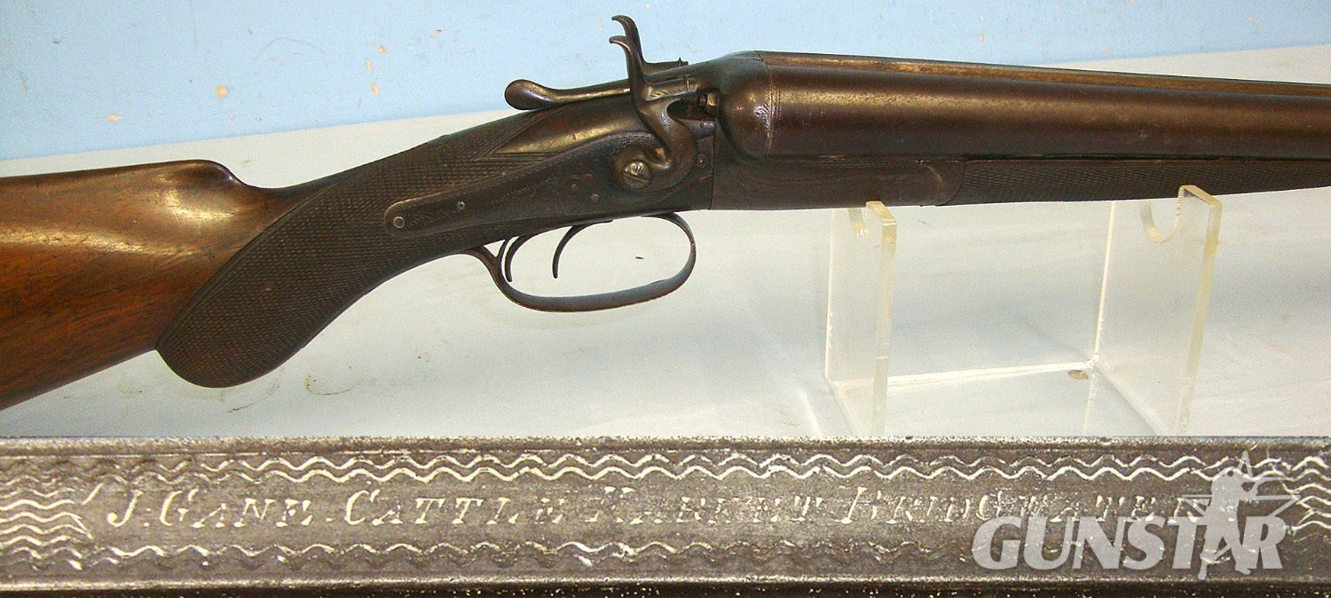 C1900 English J. Gane of Cattle Market, Bridgwater, Somerset 12 Bore Double Barrel Side By Side Hammerless Box Lock Breech Loading Top Lever Break Action Sporting Shotgun**UK/EU 2026 DEACTIVATION CERTIFICATED**Sn 23643 deactivated shotgun Side By Side None